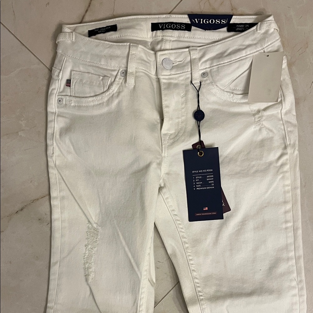 Vigoss Women's Crisp White Skinny Jeans